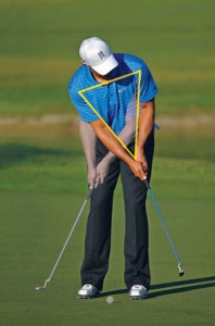 Tiger Putting Locked in Triangular Shape