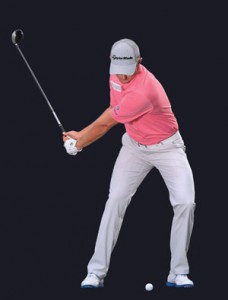 This is the key move for Justin Rose in his downswing.  Just FREEZE this in your brain.