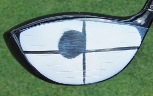 Your ideal Sweet Spot on your driver is just above and outside of the center of the clubface.