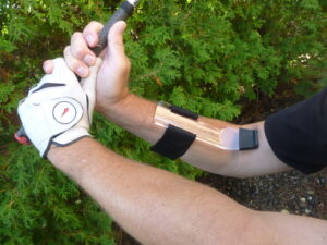 Lag Trainer Assembly OPTION 2: On the flat surface of your trailing arm pointing to your upper arm