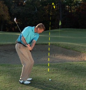 Keep a quiet lower body with limited hip rotation in the back swing.