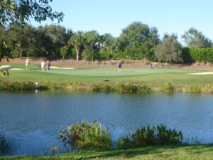 A beautiful view for me but disaster awaits the golfers as they tighten-up for a mishit.